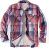 Zeagoo Flannel Jacket for Women Sherpa Fleece Lined Winter Plaid Coats(Pink)