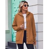 Zeagoo Hoodie for Women Hooded Sweatshirt Button Hoodies With Pockets Comfy Fleece Jackets 2026 Fashion S-3XL(Walnut Brown)