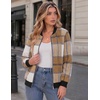 Zeagoo Jackets for Women 2026 Lightweight Bomber Jacket Plaid Flannel Coat(Brown Plaid- Gz554)