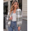 Zeagoo Jackets for Women 2026 Lightweight Bomber Jacket Plaid Flannel Coat(Grey Plaid- Gw568)