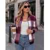 Zeagoo Jackets for Women 2026 Lightweight Bomber Jacket Plaid Flannel Coat(Red White Plaid- Gz543)