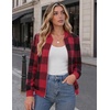 Zeagoo Jackets for Women 2026 Lightweight Bomber Jacket Plaid Flannel Coat(Red and Black Plaid- Gz875)