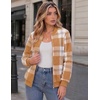 Zeagoo Jackets for Women 2026 Lightweight Bomber Jacket Plaid Flannel Coat(Yellow Plaid- Gw578)