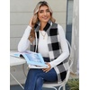 Zeagoo Vest For Women Sleeveless Sherpa Fleece Jackets Zip Up Fall Coats(Black White Plaid)