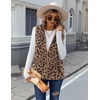 Zeagoo Vest For Women Sleeveless Sherpa Fleece Jackets Zip Up Fall Coats(Brown Leopard)