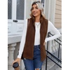 Zeagoo Vest For Women Sleeveless Sherpa Fleece Jackets Zip Up Fall Coats(Coffee)