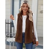 Zeagoo Vest For Women Sleeveless Sherpa Fleece Jackets Zip Up Fall Coats(Coffee)