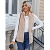 Zeagoo Vest For Women Sleeveless Sherpa Fleece Jackets Zip Up Fall Coats(Khaki)