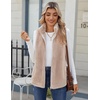 Zeagoo Vest For Women Sleeveless Sherpa Fleece Jackets Zip Up Fall Coats(Khaki)