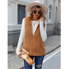 Zeagoo Vest For Women Sleeveless Sherpa Fleece Jackets Zip Up Fall Coats(Light Brown)