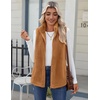 Zeagoo Vest For Women Sleeveless Sherpa Fleece Jackets Zip Up Fall Coats(Light Brown)