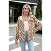 Zeagoo Women Fleece Jacket Western Aztec Print Snap Button Down Outerwear(An659-leopard Print)
