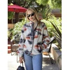 Zeagoo Women Fleece Jacket Western Aztec Print Snap Button Down Outerwear(Apricot)