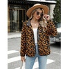 Zeagoo Women Fleece Jacket Western Aztec Print Snap Button Down Outerwear(Leopard Print)