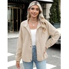 Zeagoo Women Fleece Jacket Western Aztec Print Snap Button Down Outerwear(Light Khaki)