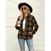Zeagoo Women Fleece Jacket Western Aztec Print Snap Button Down Outerwear(Navy Plaid)
