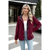 Zeagoo Women Fleece Jacket Western Aztec Print Snap Button Down Outerwear(Wine Red)