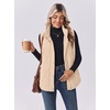 Zeagoo Women Oversized Puffer Vest Stand Collar Zip Up Sleeveless Outerwear(Beige)