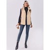Zeagoo Women Oversized Puffer Vest Stand Collar Zip Up Sleeveless Outerwear(Beige)