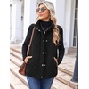 Zeagoo Women Oversized Puffer Vest Stand Collar Zip Up Sleeveless Outerwear(Black)