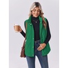 Zeagoo Women Oversized Puffer Vest Stand Collar Zip Up Sleeveless Outerwear(Bright Green)