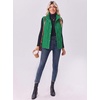 Zeagoo Women Oversized Puffer Vest Stand Collar Zip Up Sleeveless Outerwear(Bright Green)