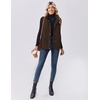 Zeagoo Women Oversized Puffer Vest Stand Collar Zip Up Sleeveless Outerwear(Brown)