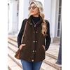 Zeagoo Women Oversized Puffer Vest Stand Collar Zip Up Sleeveless Outerwear(Brown)