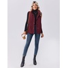 Zeagoo Women Oversized Puffer Vest Stand Collar Zip Up Sleeveless Outerwear(Burgundy)