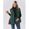 Zeagoo Women Oversized Puffer Vest Stand Collar Zip Up Sleeveless Outerwear(Green)