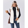 Zeagoo Women Oversized Puffer Vest Stand Collar Zip Up Sleeveless Outerwear(Off-white)