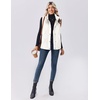 Zeagoo Women Oversized Puffer Vest Stand Collar Zip Up Sleeveless Outerwear(Off-white)