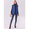 Zeagoo Women Oversized Puffer Vest Stand Collar Zip Up Sleeveless Outerwear(Sky Blue)