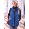 Zeagoo Women Oversized Puffer Vest Stand Collar Zip Up Sleeveless Outerwear(Sky Blue)