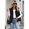 Zeagoo Women Puffer Vest Cropped Winter Outerwear Warm Coat(A-black)