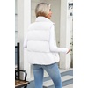 Zeagoo Women Puffer Vest Cropped Winter Outerwear Warm Coat(A-white)
