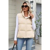Zeagoo Women Puffer Vest Cropped Winter Outerwear Warm Coat(Beige)