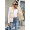 Zeagoo Women Puffer Vest Cropped Winter Outerwear Warm Coat(Beige)