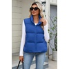 Zeagoo Women Puffer Vest Cropped Winter Outerwear Warm Coat(Blue)