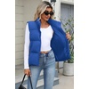 Zeagoo Women Puffer Vest Cropped Winter Outerwear Warm Coat(Blue)