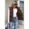 Zeagoo Women Puffer Vest Cropped Winter Outerwear Warm Coat(Brown)