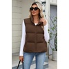 Zeagoo Women Puffer Vest Cropped Winter Outerwear Warm Coat(Brown)