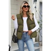 Zeagoo Women Puffer Vest Cropped Winter Outerwear Warm Coat(Green)