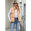 Zeagoo Women Puffer Vest Cropped Winter Outerwear Warm Coat(Khaki)
