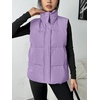 Zeagoo Women Puffer Vest Lightweight Stand Collar Sleeveless Winter Warm Zip Up Padded Outerwear Jackets with Pockets S-XXL(Lilac)