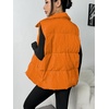 Zeagoo Women Puffer Vest Lightweight Stand Collar Sleeveless Winter Warm Zip Up Padded Outerwear Jackets with Pockets S-XXL(Orange)