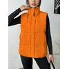 Zeagoo Women Puffer Vest Lightweight Stand Collar Sleeveless Winter Warm Zip Up Padded Outerwear Jackets with Pockets S-XXL(Orange)