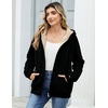 Zeagoo Women Sherpa Fleece Jacket Zip Up Thick Warm Hoodie Fall Winter Coat(01-black)