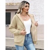Zeagoo Women Sherpa Fleece Jacket Zip Up Thick Warm Hoodie Fall Winter Coat(Apricot)