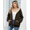 Zeagoo Women Sherpa Fleece Jacket Zip Up Thick Warm Hoodie Fall Winter Coat(Coffeegrey)